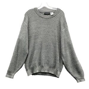 VTG Expressions Sweater Men's Medium Chevron Chunky Cabin Grandpa Cozy‎ Gorpcore